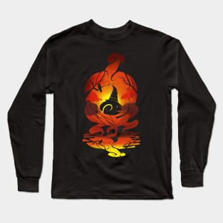 Spooky Witchy Hedgehog - Halloween Vibes Long Sleeve T-Shirt